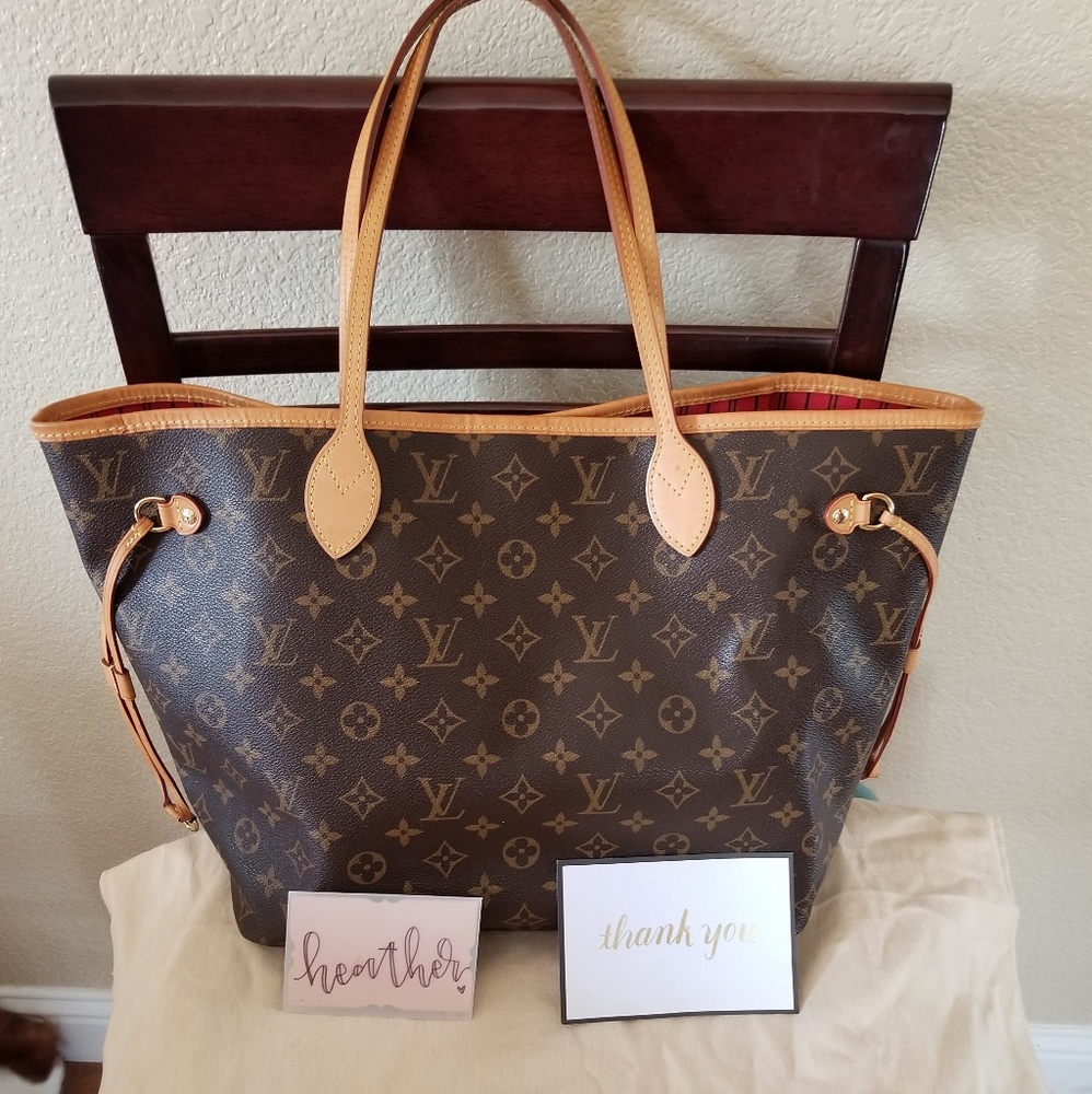 SOLD!!!! Louis Vuitton Neverfull MM Mono/Cerise